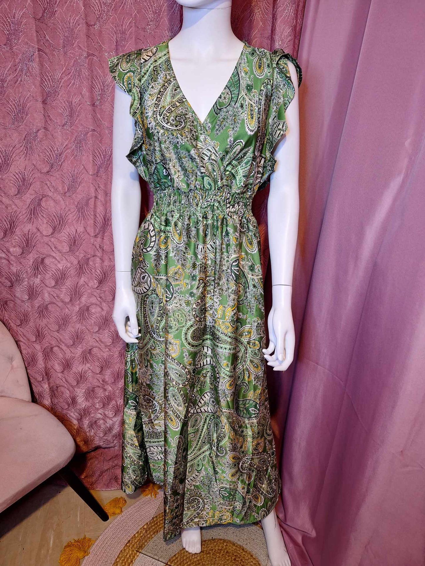 87 Robe longue satiné