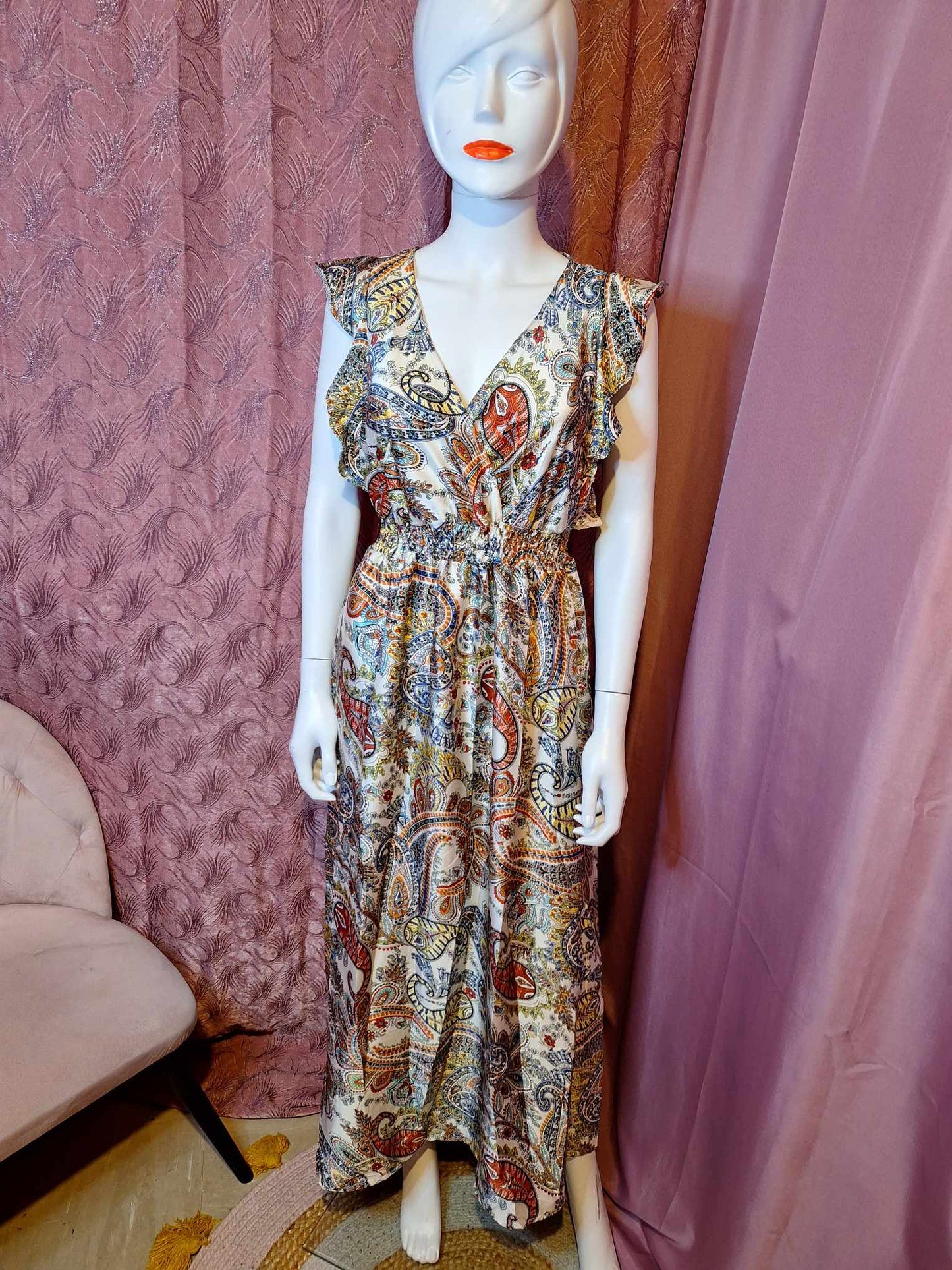87 Robe longue satiné