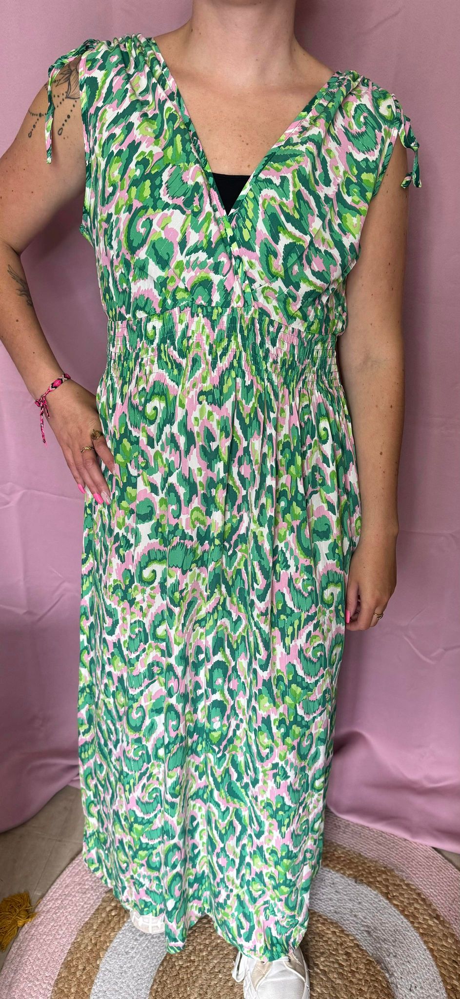 208 Robe longue léopard colorées