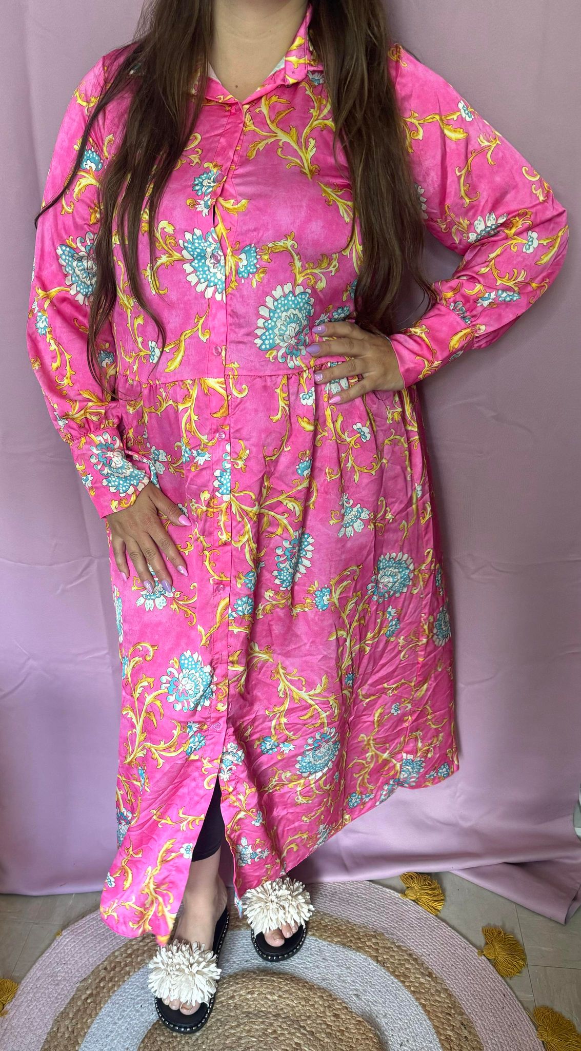 166 Robe longue satiné