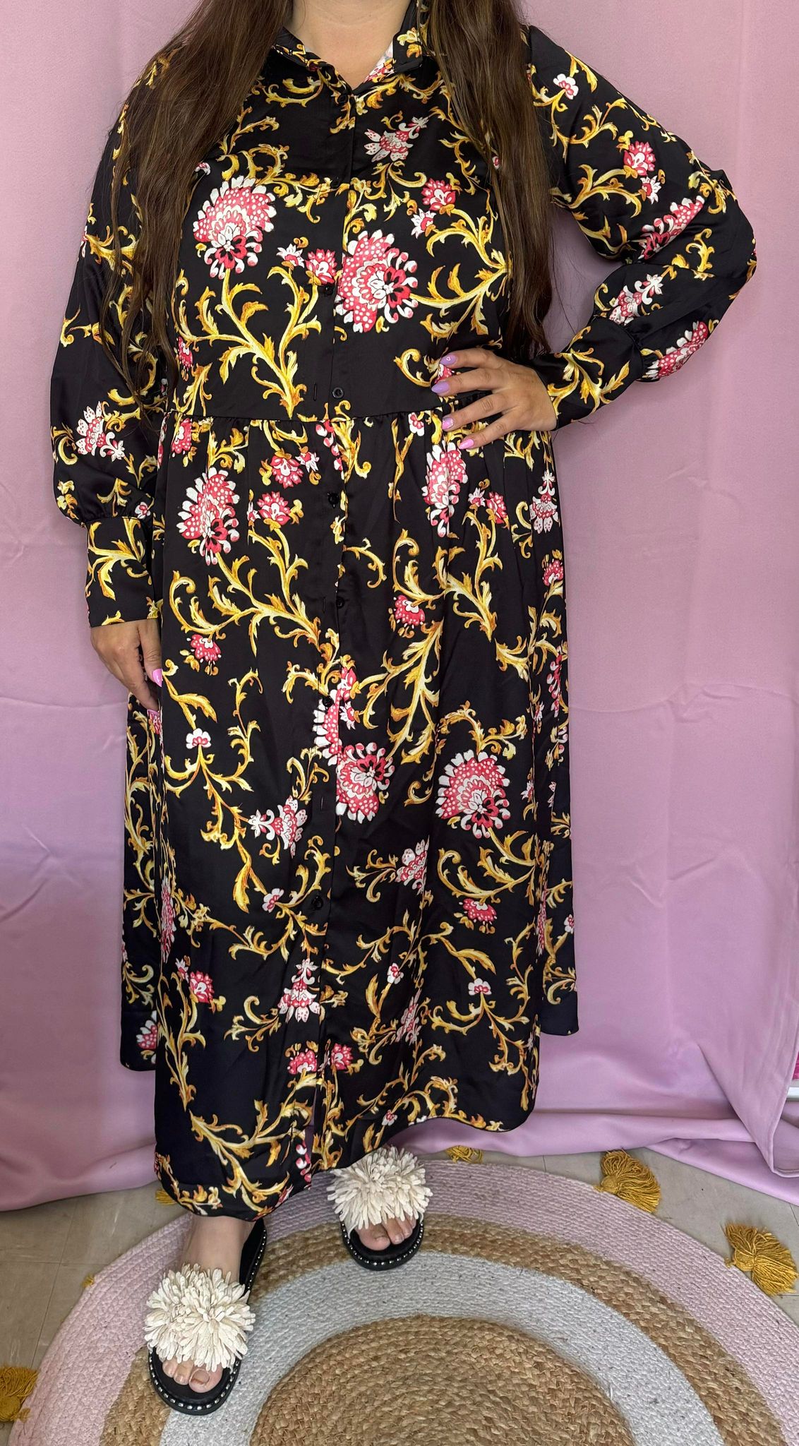 166 Robe longue satiné