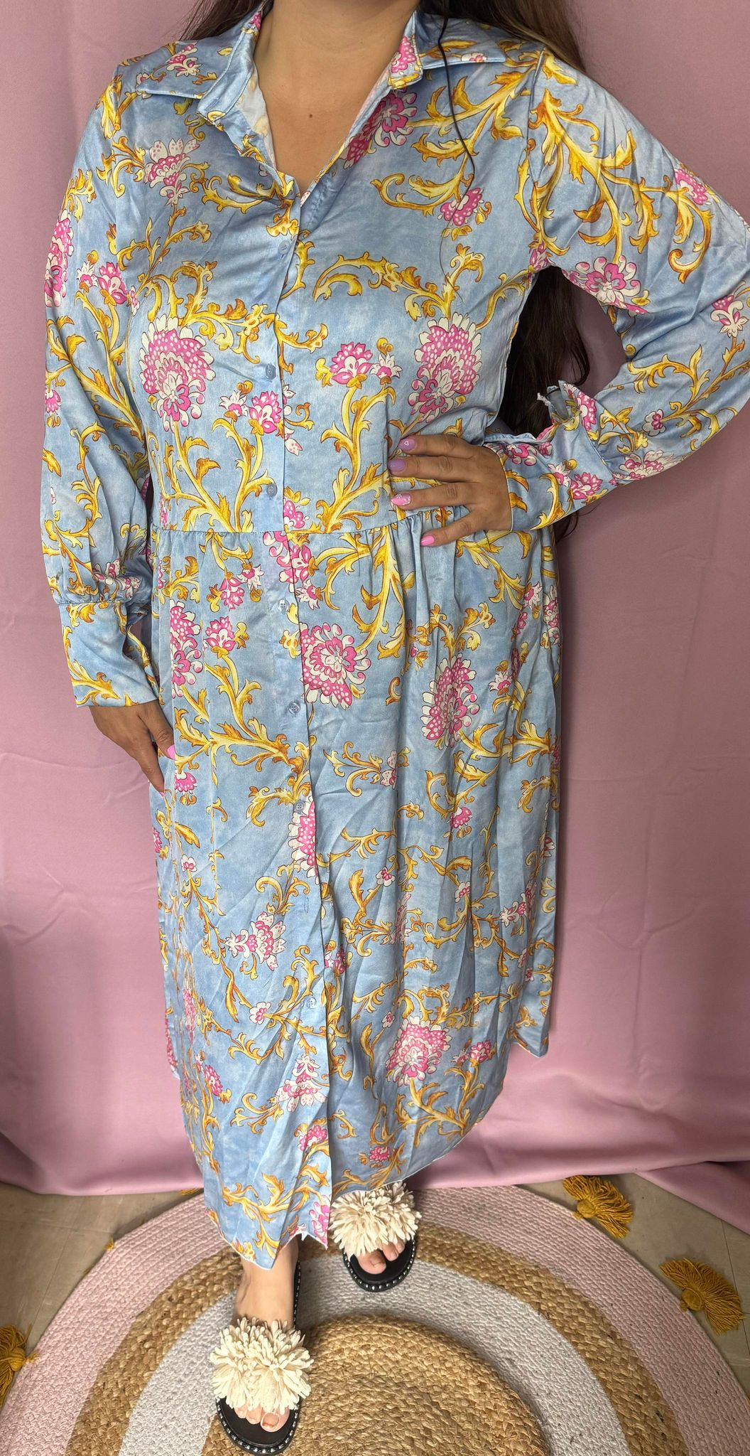 166 Robe longue satiné