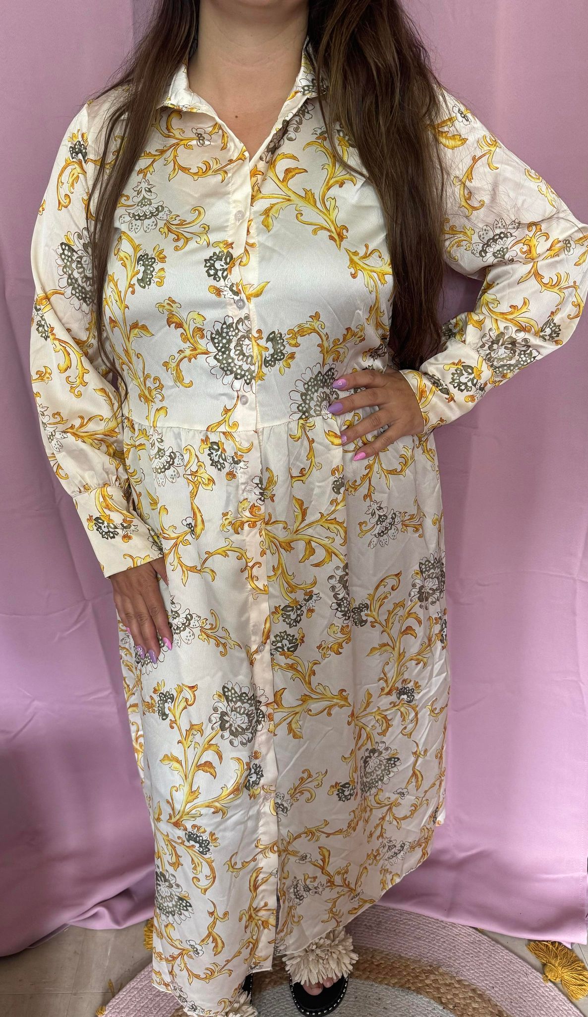 166 Robe longue satiné
