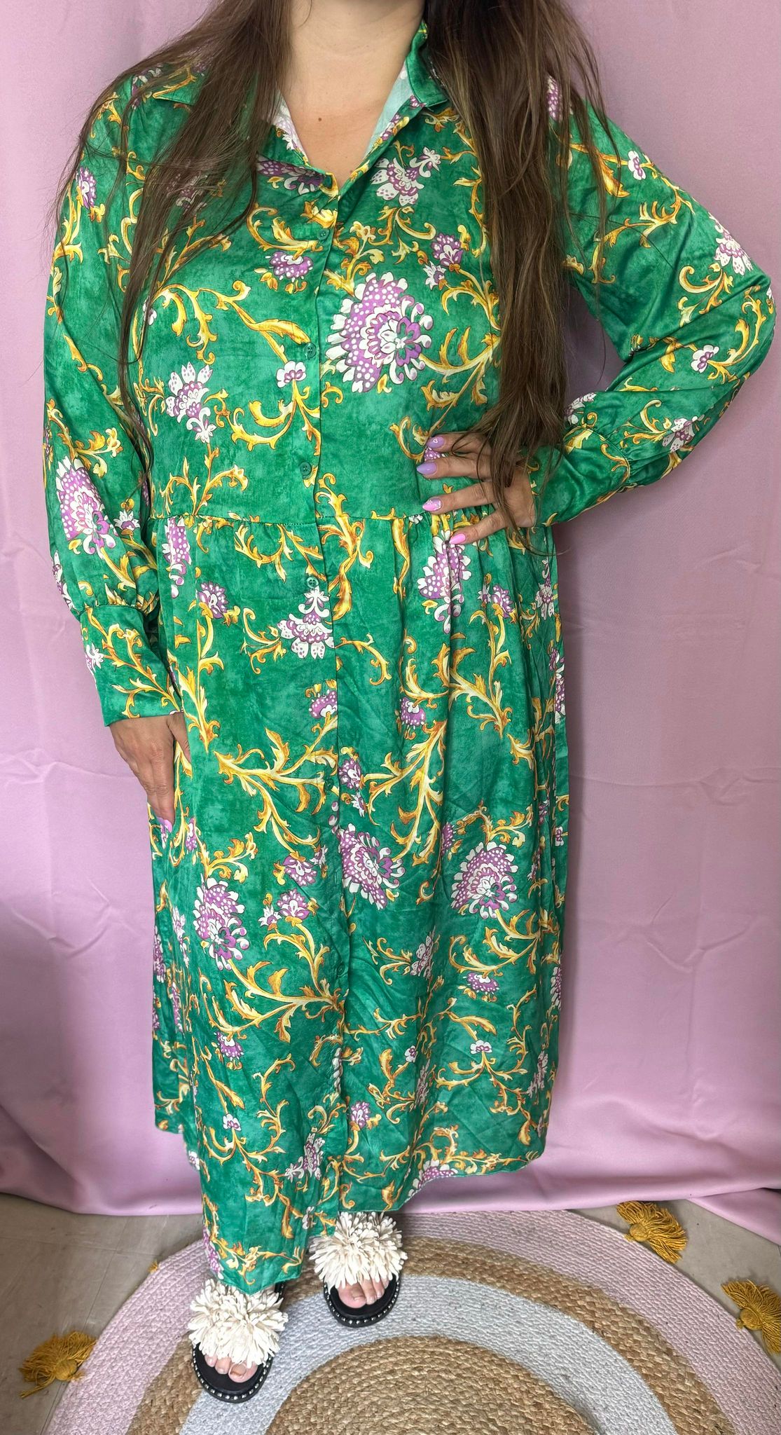 166 Robe longue satiné