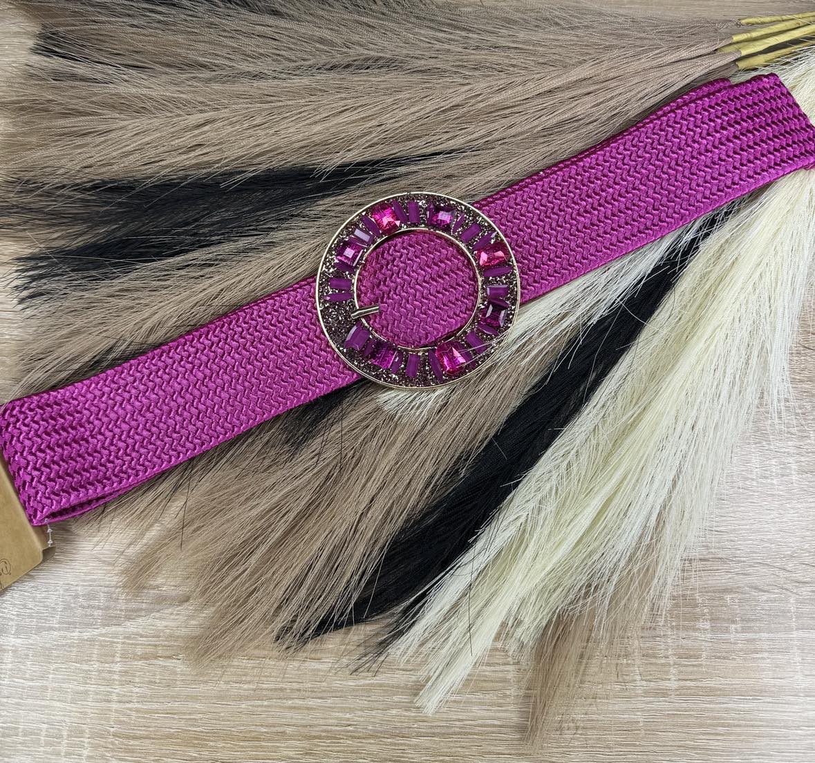 Ceinture boucle ronde perles