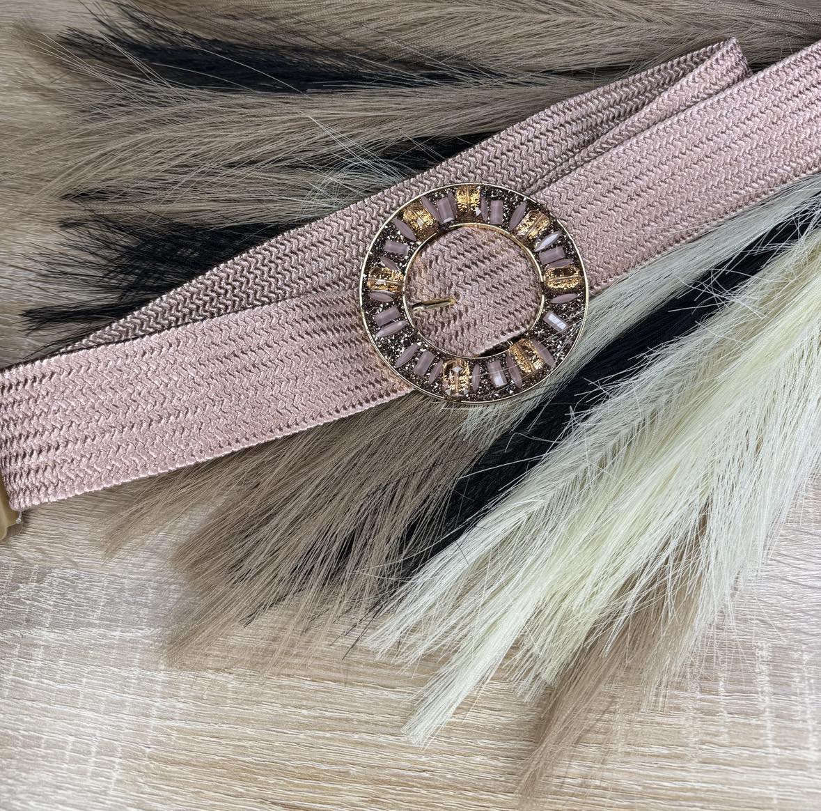 Ceinture boucle ronde perles