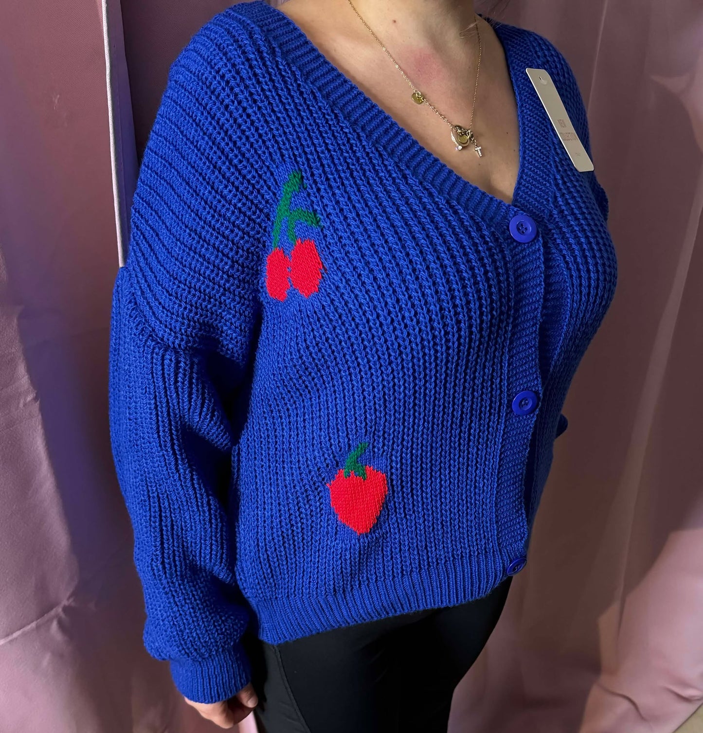 352 Gilet cerise/fraise