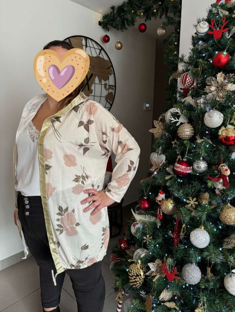 281 Gilet fleuri