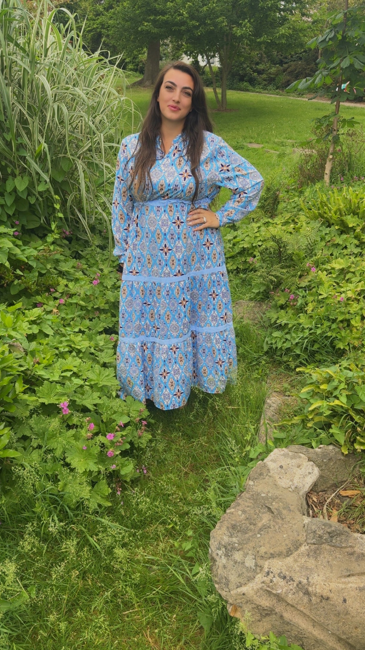 185 Robe longue à motif