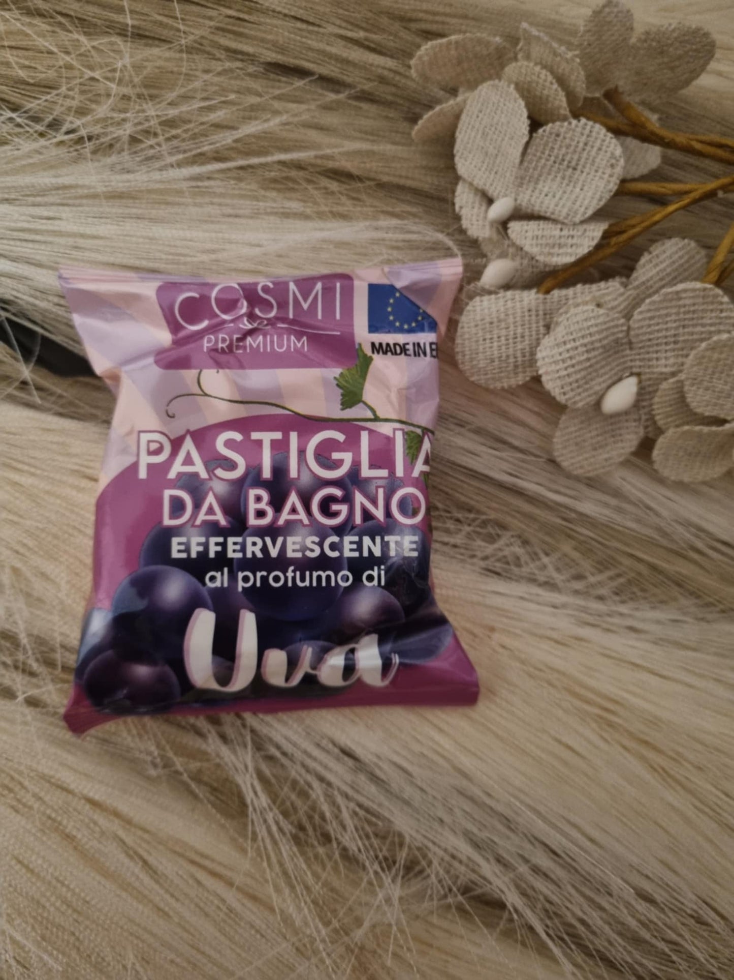 Pastille effervescente pour le bain aux raisins