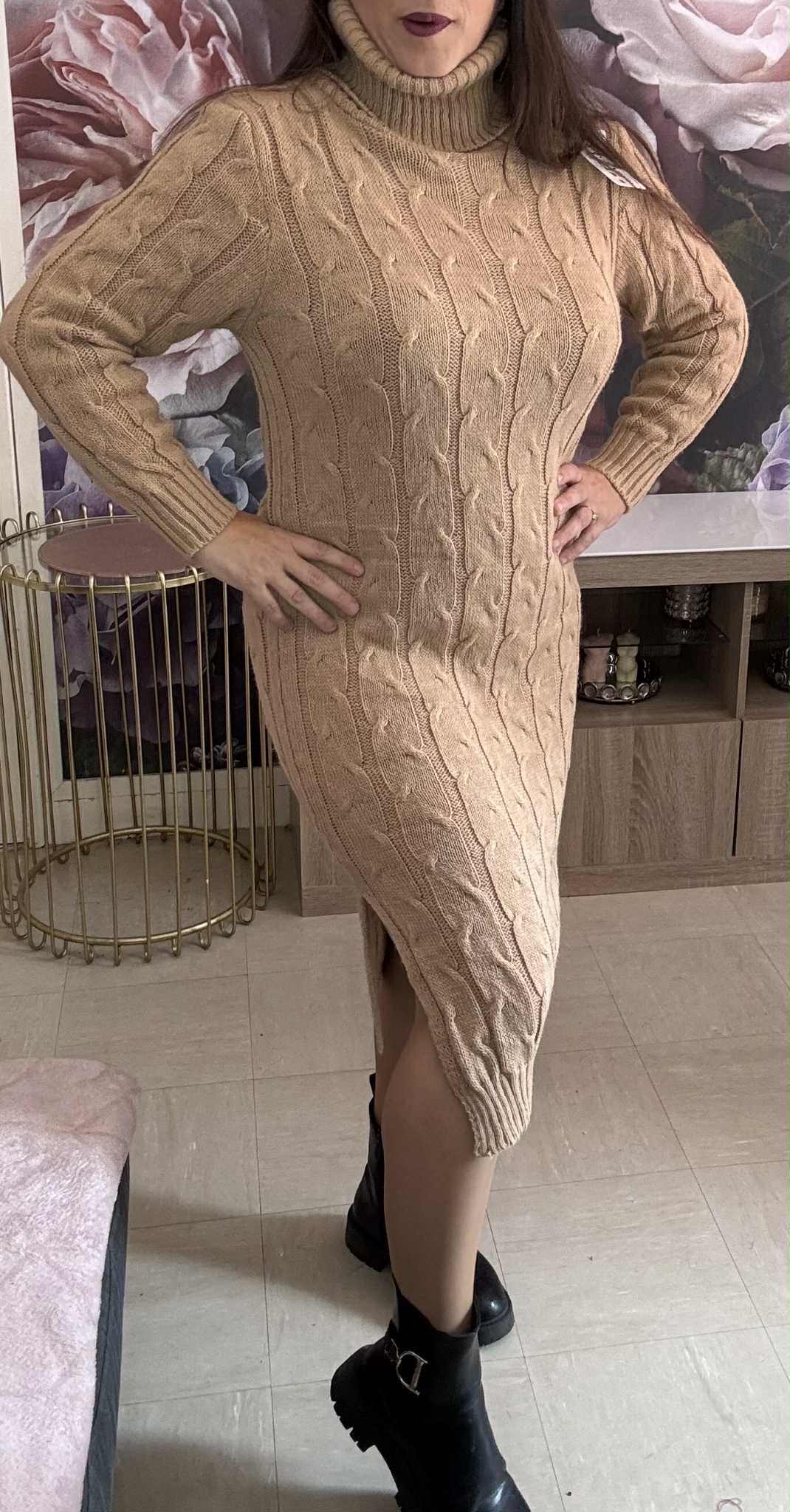 362 Robe pull col roulé