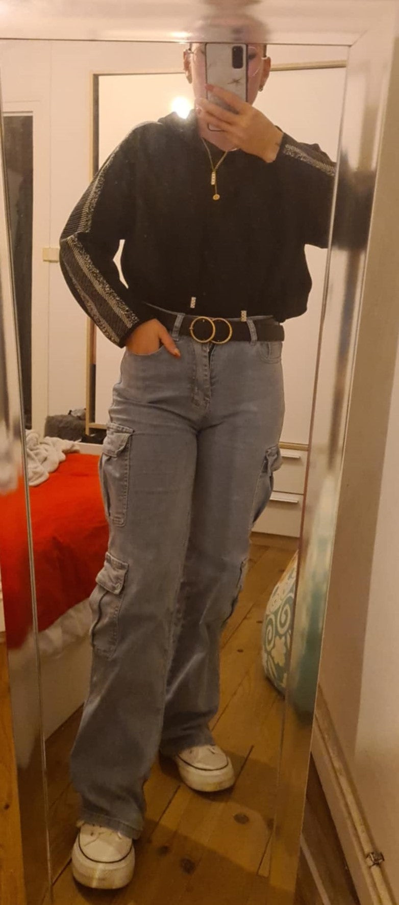 323 Jeans clair cargo 2 poches