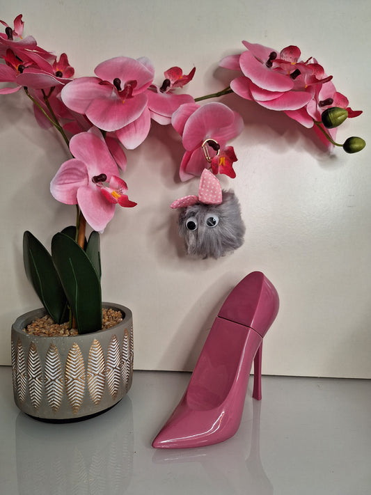 Porte-clés pompons oreilles à poids