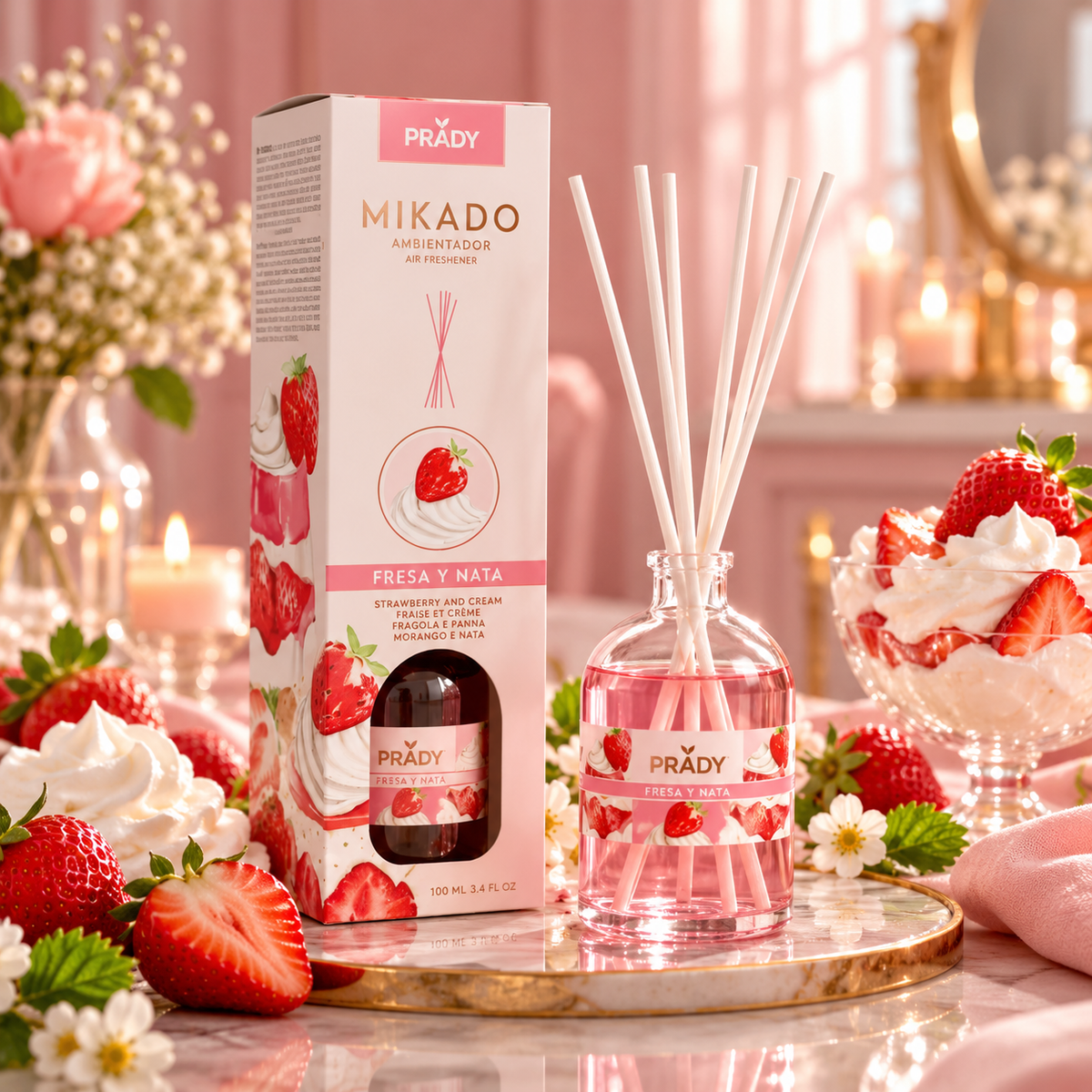 Mikado Fraise chantilly