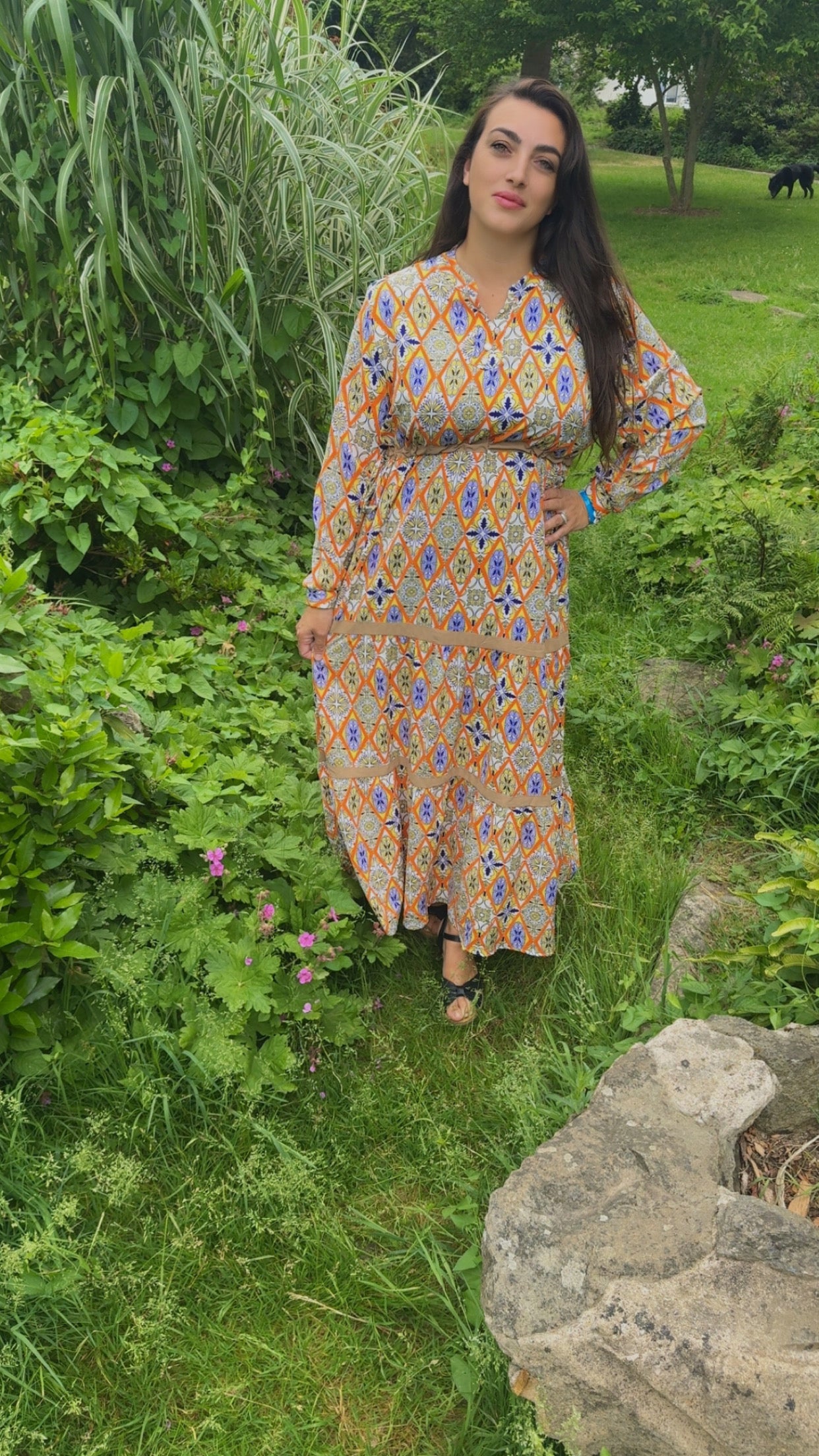 185 Robe longue à motif