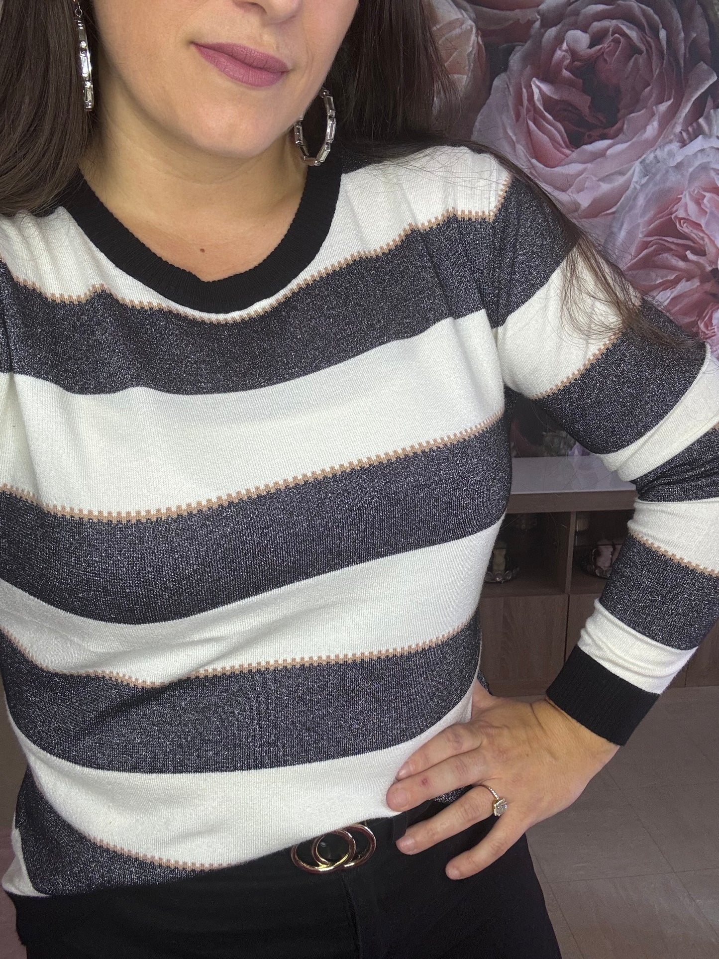 313 Pulls rayé brillant