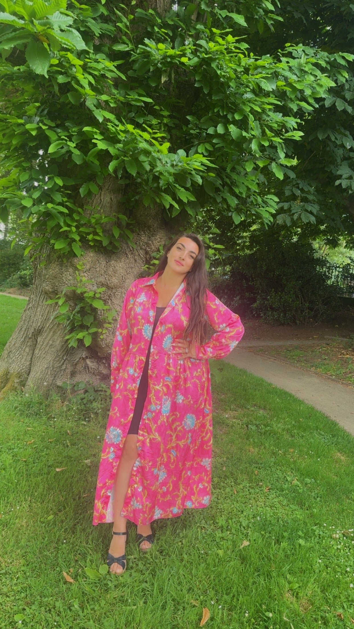 166 Robe longue satiné