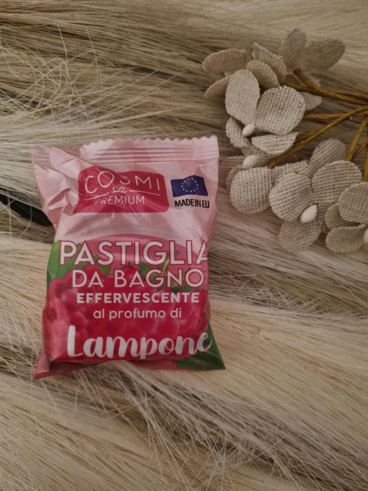 Pastille effervescente pour le bain framboise